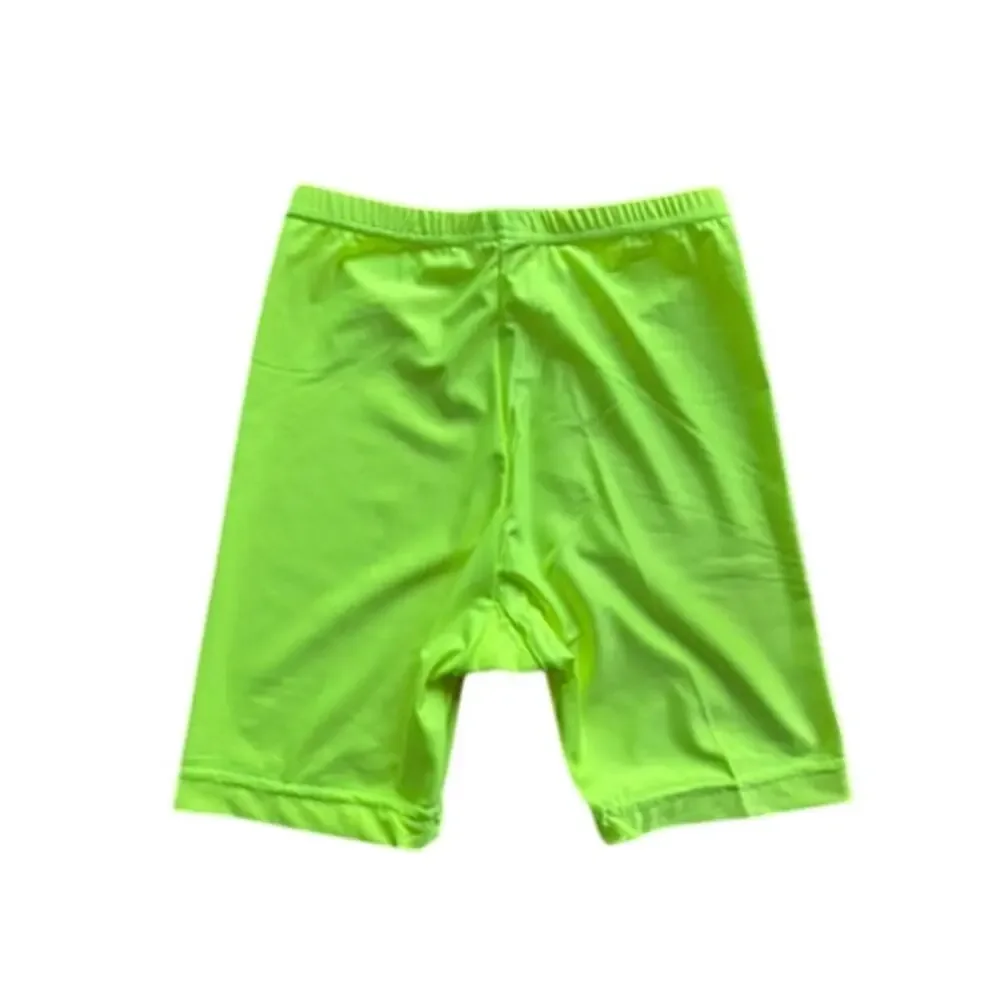 Vintage 80s 90s Sportjack Neon Green Bike Shorts High Waist Spandex M